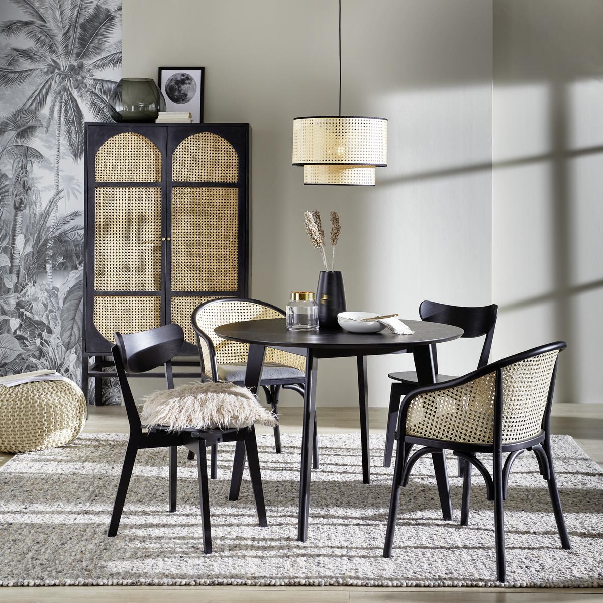 Esstisch Echtholz Roxby Ø 105 cm Schwarz - Schwarz, MODERN, Holz (105/105/76cm) - MID.YOU