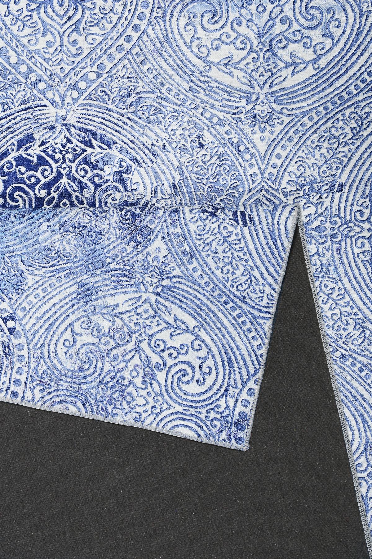 Webteppich Grace Blau/silberfarben 190x290 Cm - Blau/Silberfarben, Design, Textil (190/290cm) - WECON HOME