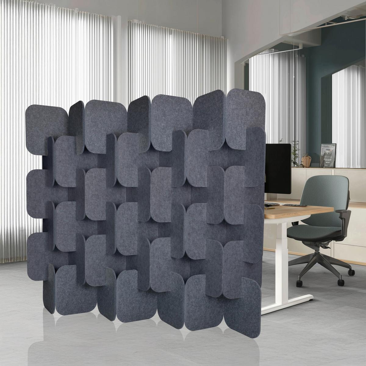 TRENNWAND Flexmiut Grau B: 174cm - Grau, MODERN, Textil (174/164/25cm) - MID.YOU