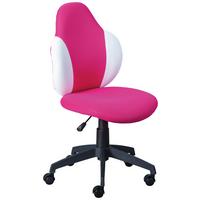 Jugenddrehstuhl Jessi m. Rollen weiß/Pink - Pink/Schwarz, Basics, Kunststoff/Textil (52/94(103)/56cm) - MID.YOU