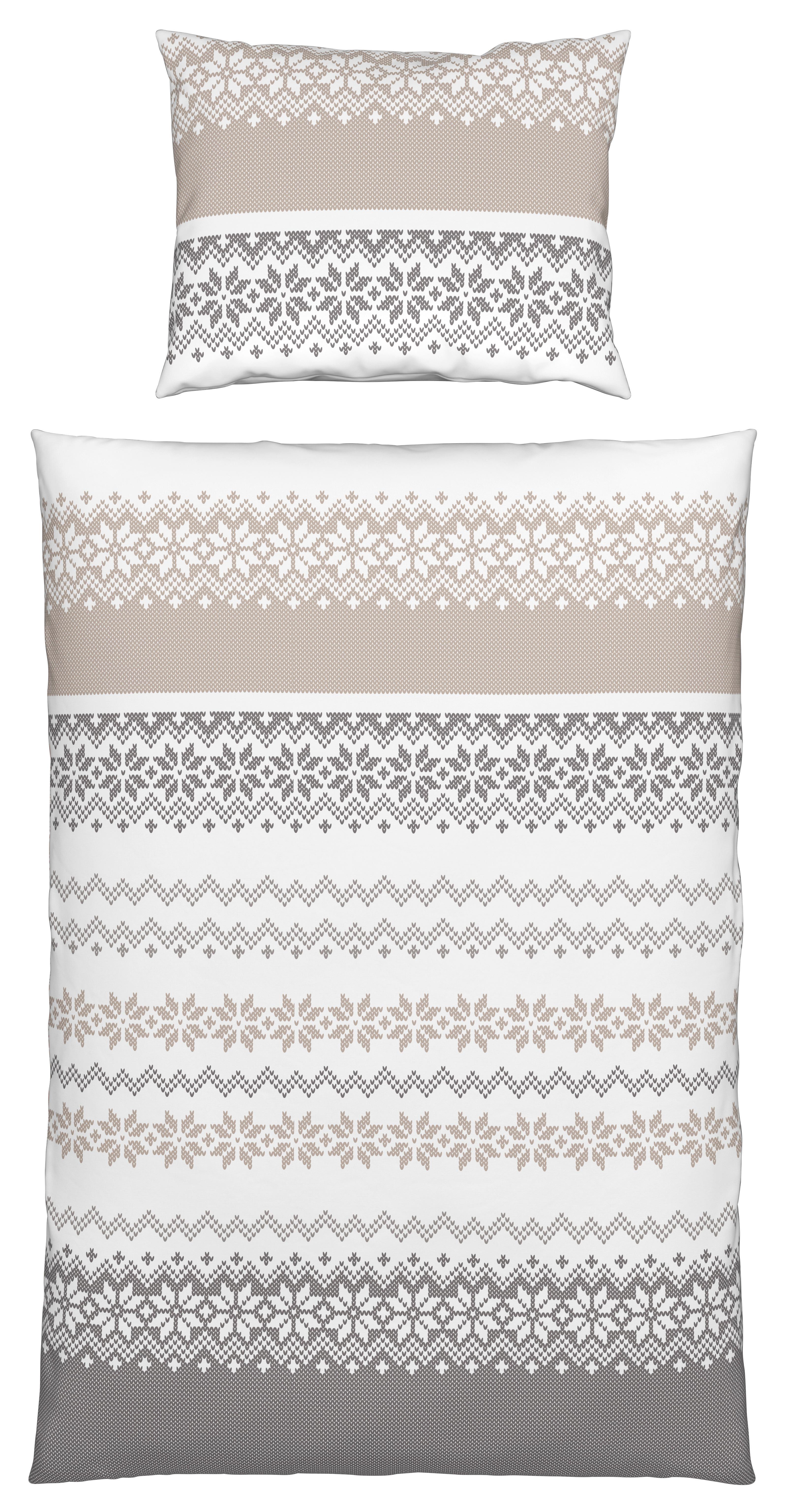 POSTEĽNÁ BIELIZEŇ SNOW ROSE - sivá/biela, textil (140/200cm) - Mömax