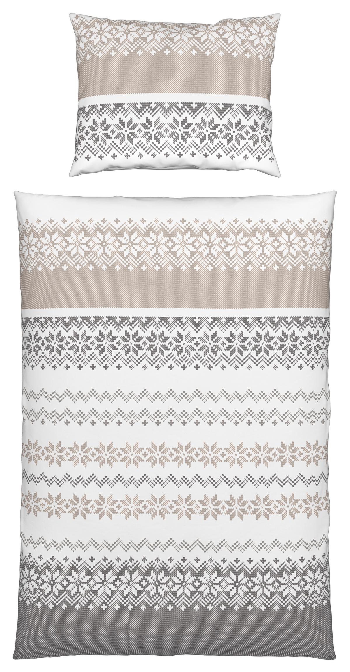 POVLEČENÍ SNOW ROSE - šedá/bílá, textil (140/200cm) - Mömax