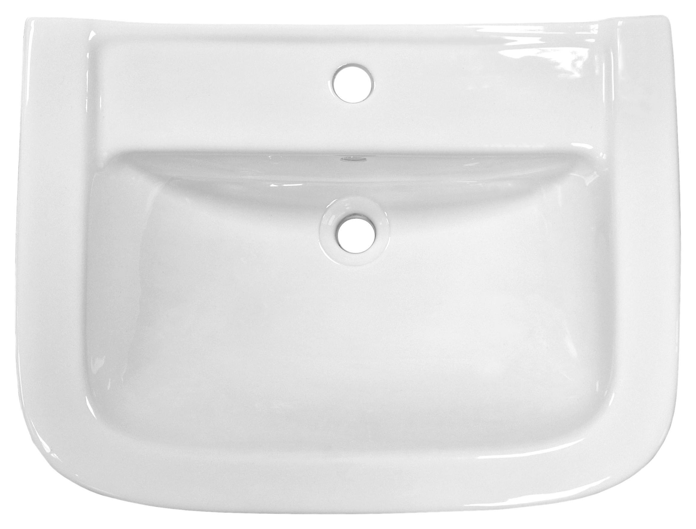 Mosdó Mosdóláb És Szerelvén Nélkül - fehér, Konventionell, kerámia (60/22,5/50,5cm)