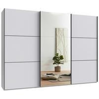 Schwebetürenschrank Indian A Weiß Dekor/spiegel, B: 300cm - Weiß, KONVENTIONELL, Glas/Holzwerkstoff (300/216/65cm)