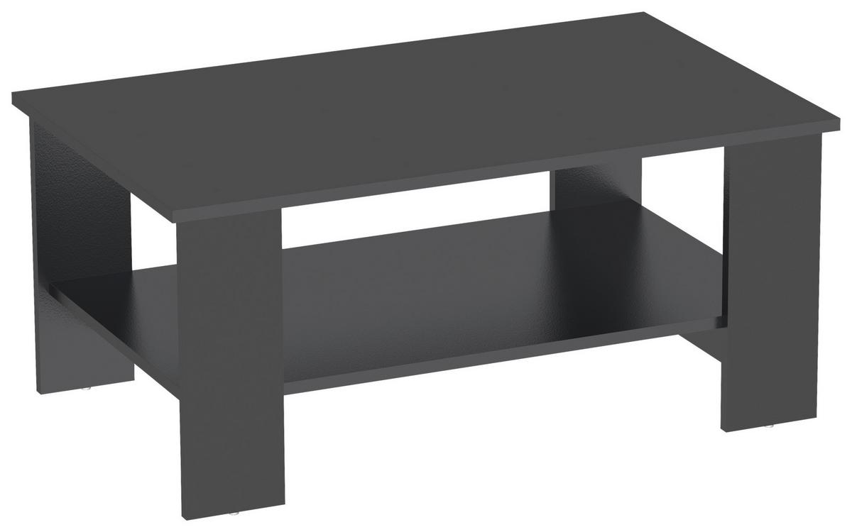 Couchtisch mit Ablagefach Paolo, Anthrazit - Anthrazit, KONVENTIONELL, Holz/Holzwerkstoff (90/41/55cm)