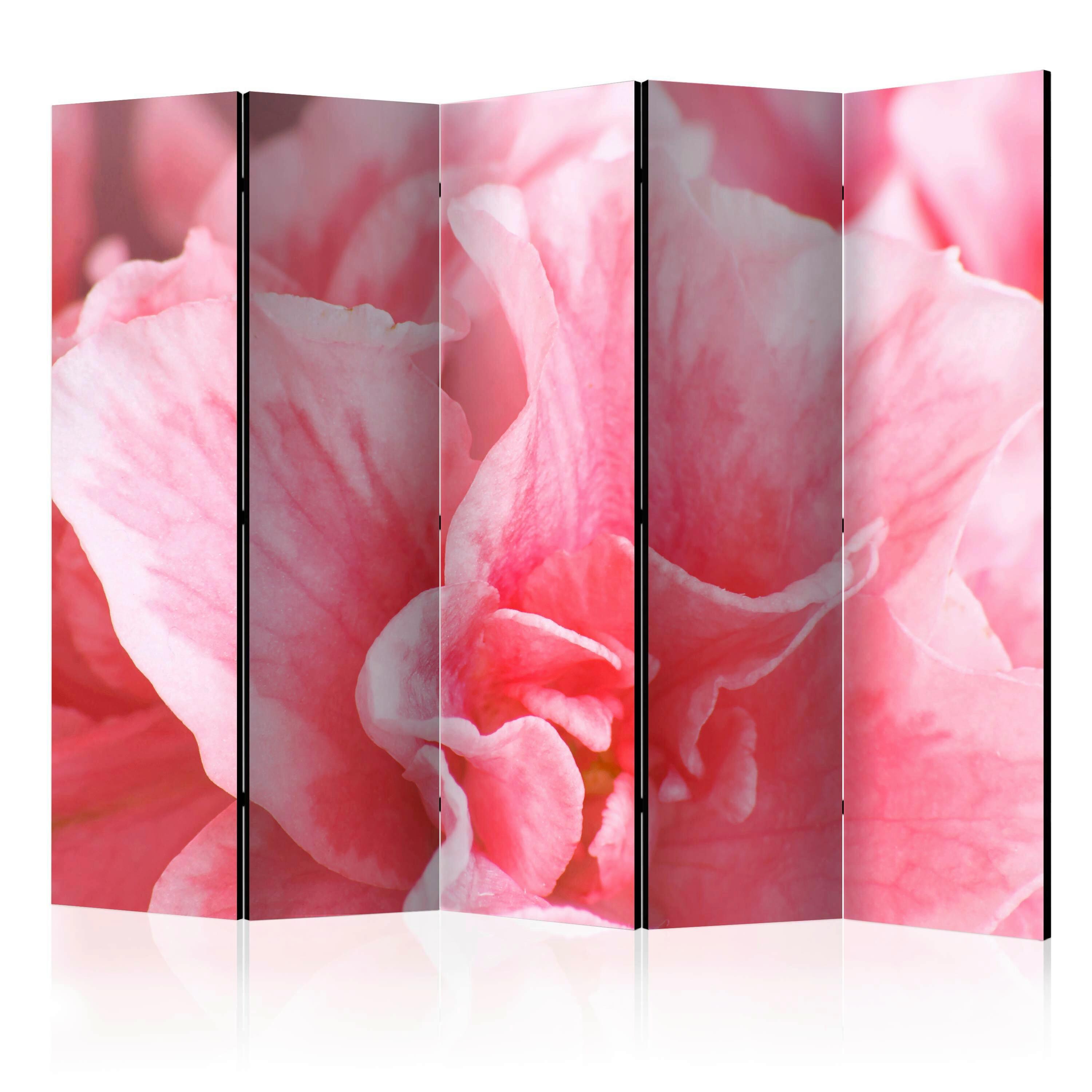 PARAVENT Weiß Pink B: 225 cm - Pink/Weiß, Basics, Holz/Textil (225/172/3cm) - artgeist