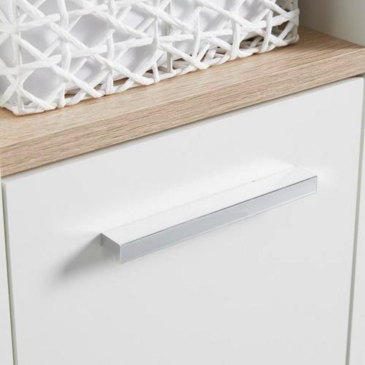 Midischrank Yasmin Bxh 30x102cm Weiß/eiche Dekor - Eichefarben/Schwarz, Basics, Holzwerkstoff (30/102/28,3cm) - MID.YOU