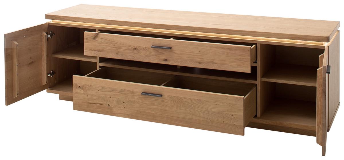 TV-Element Barcelona B: 219 cm Eiche Bianco - Eiche Bianco, Design, Holz/Holzwerkstoff (210/68/50cm) - Livetastic