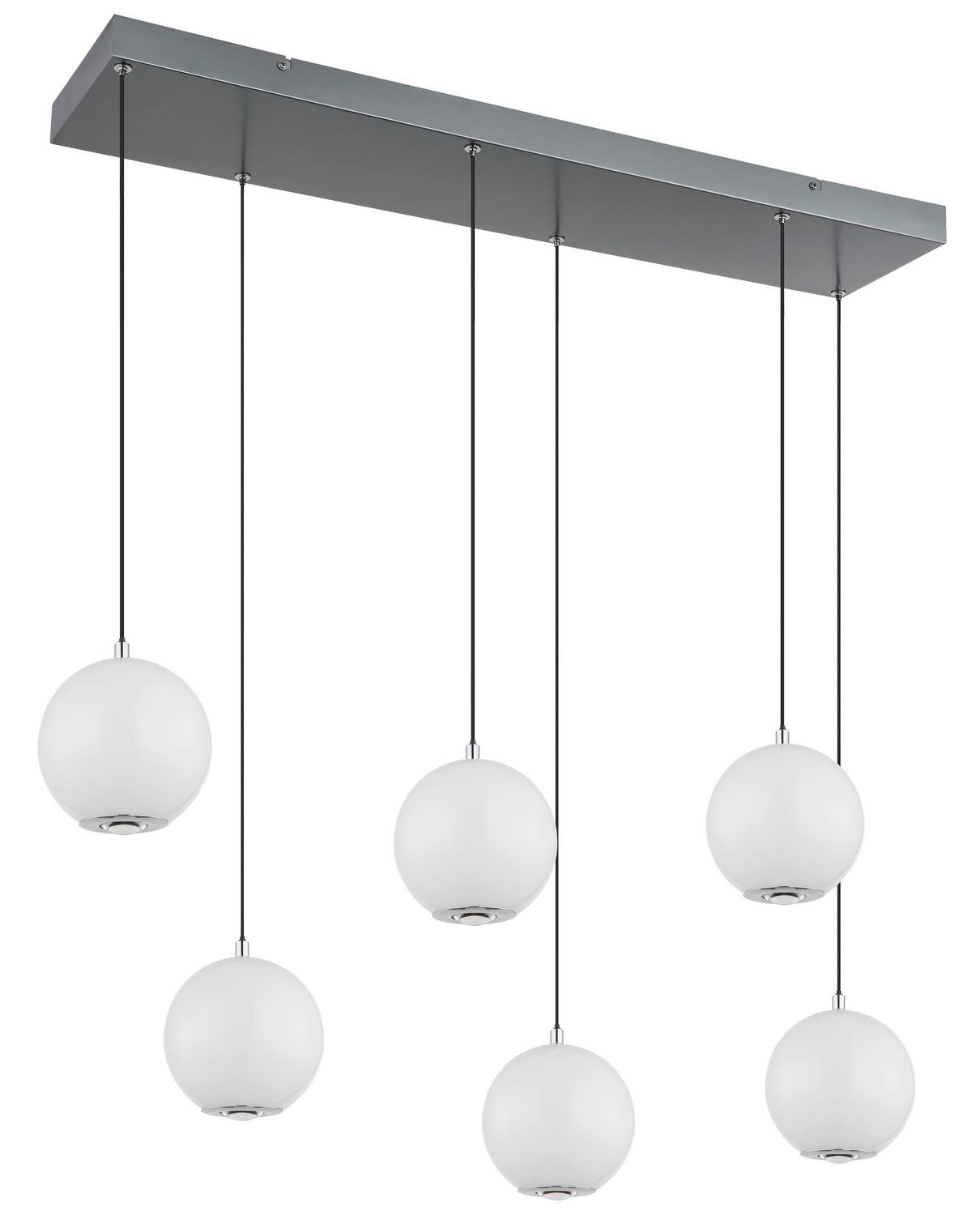 LED-HÄNGELEUCHTE 3000,4000,6000K - Klar/Chromfarben, KONVENTIONELL, Glas/Kunststoff (97,5/30/150cm) - Globo