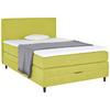 Boxspringtbett Mit Topper M. Bettkasten 140x200cm Kleopatra - Grün, KONVENTIONELL, Holz/Holzwerkstoff (140/200cm) - Ondega