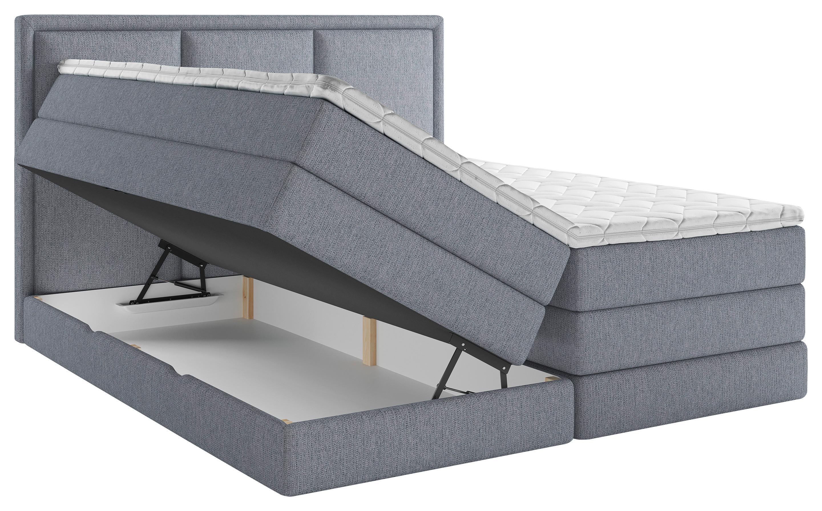 Boxspringbett Swing II K - Blau, Design, Holzwerkstoff/Textil (140/200cm) - MID.YOU