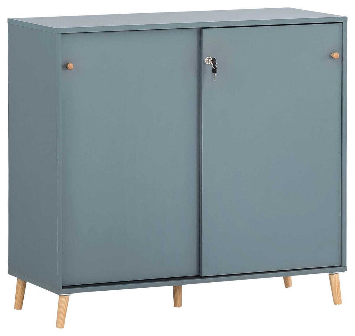Aktenschrank Serie 500 Blau B: 100,1 Cm - Blau, MODERN, Holzwerkstoff (100,1/92,6/41cm) - MID.YOU