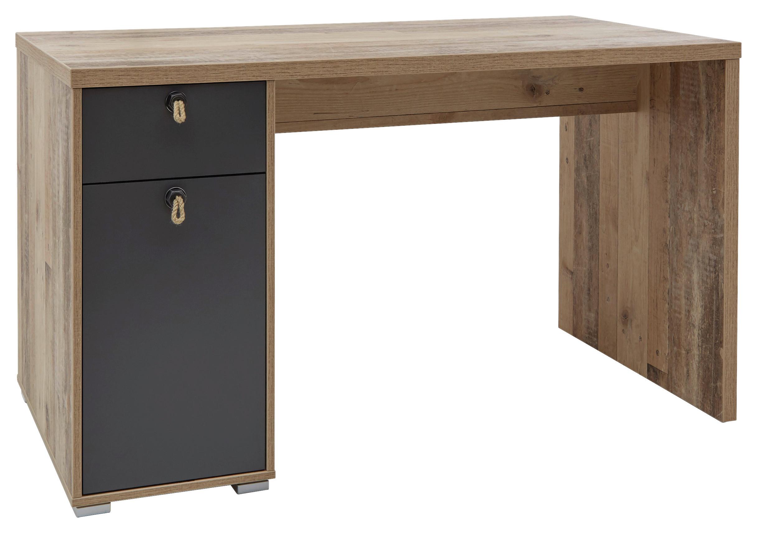 Psací stůl MERLIN - barvy smrku/přírodní barvy, Basics, kompozitní dřevo/plast (130/70/75cm)