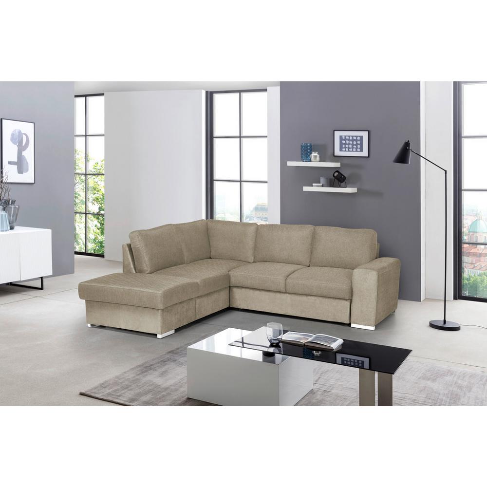 Rozkladacia Sedacia Súprava Eddi - Cappuccino, Ľavý Roh