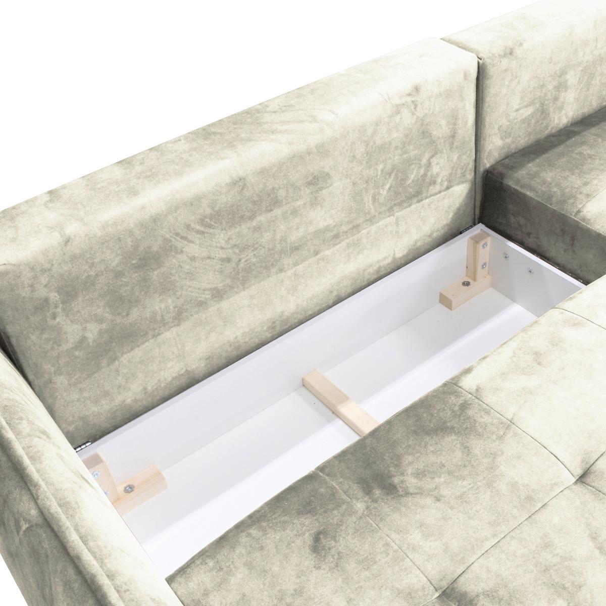 Ecksofa Whisper Creme S: 264x196 cm - Goldfarben/Creme, Design, Textil (264/196cm) - MID.YOU