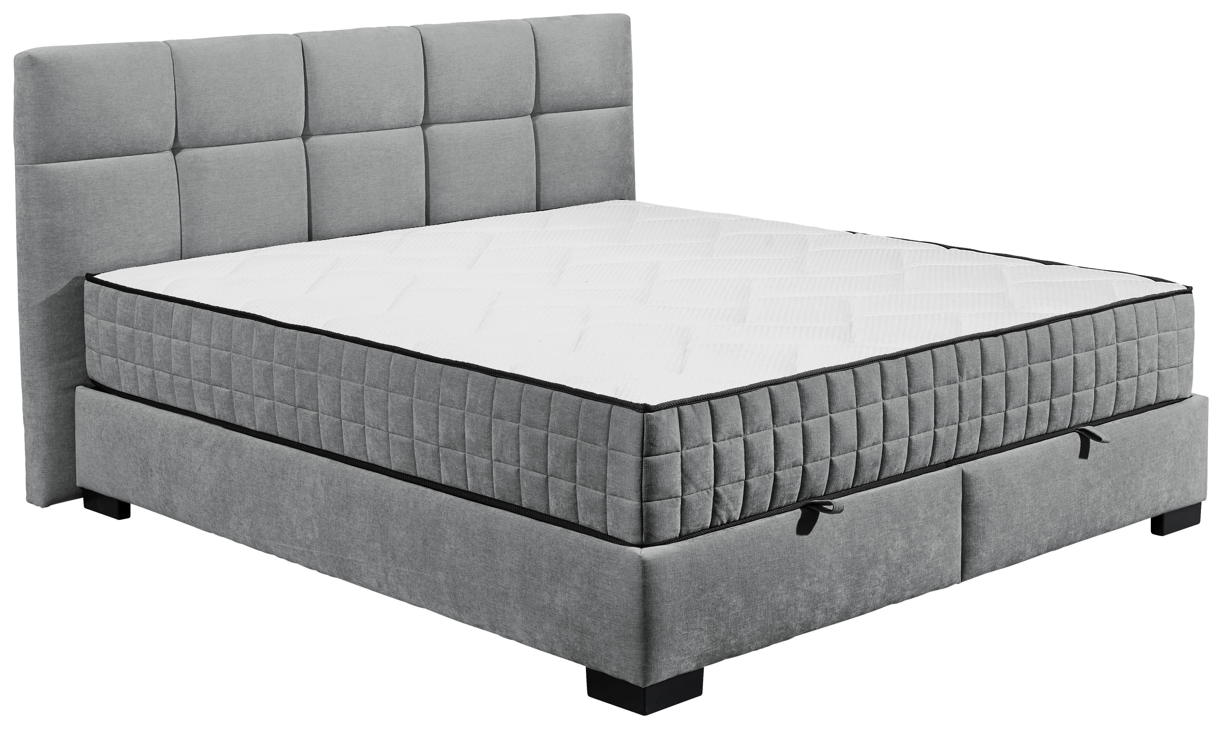 Boxbett Nagol A - Anthrazit/Schwarz, MODERN, Holzwerkstoff/Textil (160/200cm) - MID.YOU