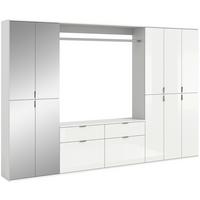 Garderobe Projekt X 4-teilig Weiß B: 273 Cm - Weiß Hochglanz, MODERN, Glas/Holzwerkstoff (273/193/34cm) - MID.YOU