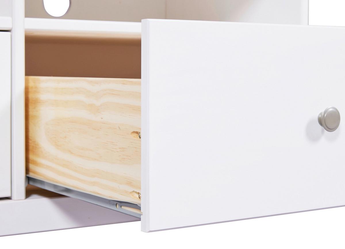 TV-Lowboard Chilly B: 160 cm Kiefer Massiv, Weiß - Weiß, Design, Holz (160/57/45cm) - Livetastic