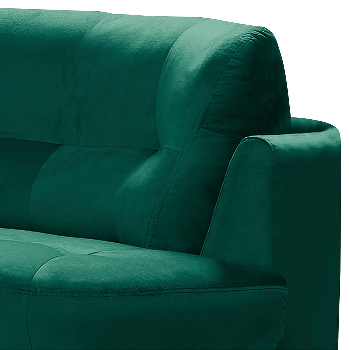 Ecksofa Bretania Dunkelgrün, S: 113x300 cm - Dunkelgrün/Schwarz, Design, Textil (113/300cm) - Livetastic