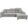 Ecksofa Sydney Hellgrau S: 268/172 cm - Hellgrau/Schwarz, KONVENTIONELL, Textil (268/172cm) - MID.YOU