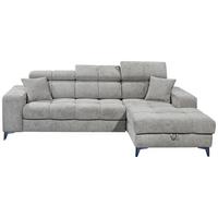 Ecksofa Sydney Hellgrau S: 268/172 cm - Hellgrau/Schwarz, KONVENTIONELL, Textil (268/172cm) - MID.YOU