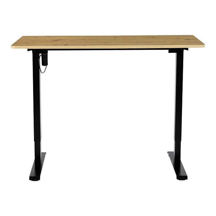 Písací stôl EMIL II - čierna/dub artisan, Modern, kov/kompozitné drevo (120/72-118/60cm) - Mömax