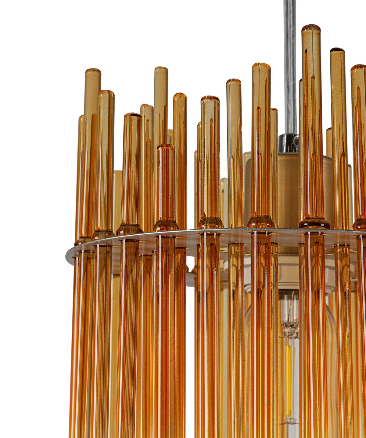 ZÁVĚSNÉ SVÍTIDLO STAB - jantarové barvy/průhledné, Moderní, kov/plast (81/20/150cm)