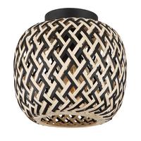 Deckenleuchte 15766d - Schwarz/Naturfarben, Natur, Naturmaterialien/Metall (20/19,5cm) - Globo