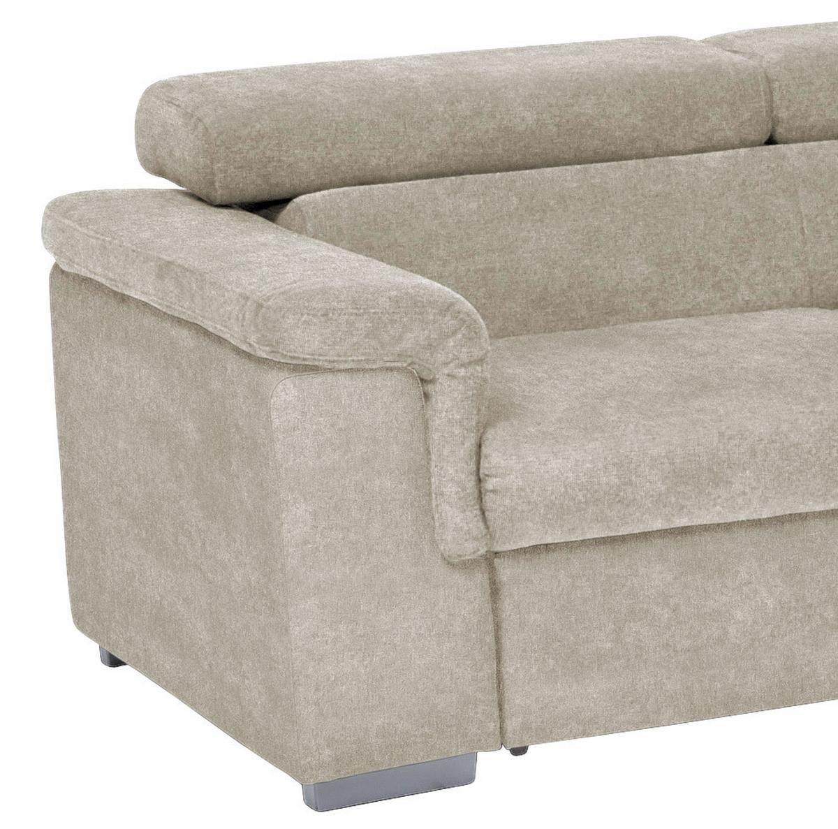 Sedacia súprava MILLA platinum pravý roh - béžová, Basics, drevo/textil (252/217cm)
