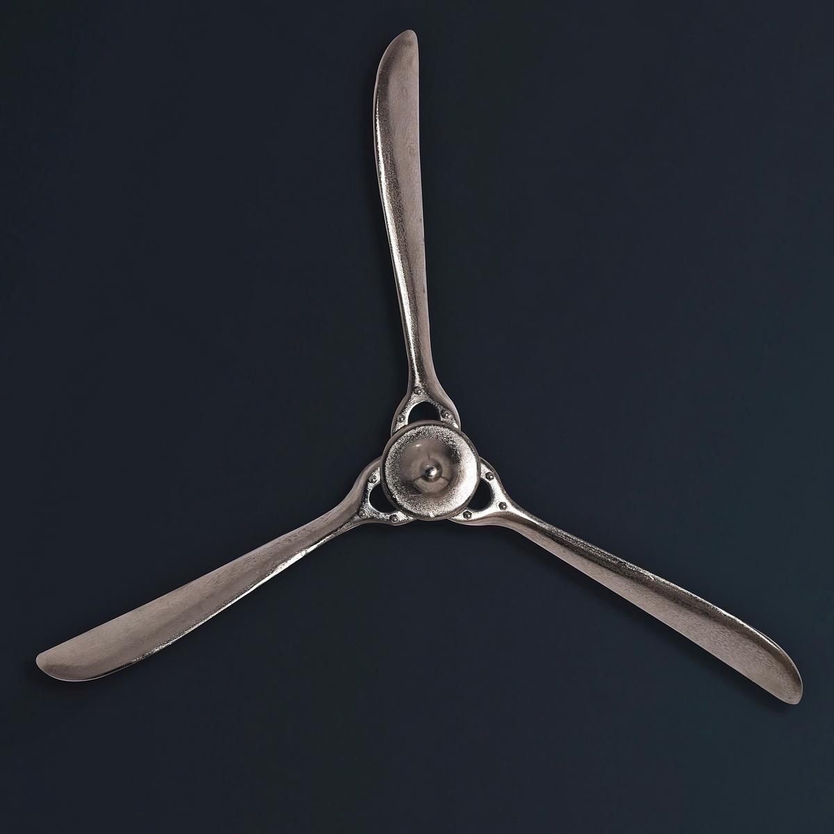 Wanddeko Propeller Silberfarben B: 85cm - Silberfarben, KONVENTIONELL, Metall (85/85/10cm) - Livetastic