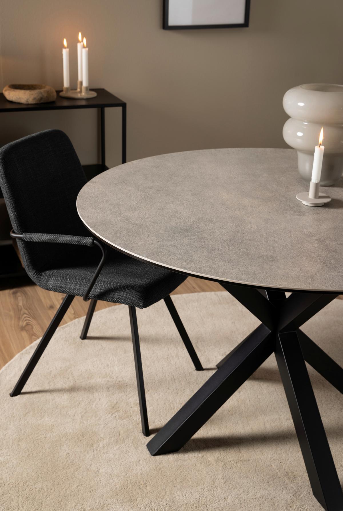 Esstisch Heaven 119x75,5cm Schwarz/Grau - Schwarz/Grau, Trend, Keramik/Metall (119/75,5cm) - MID.YOU