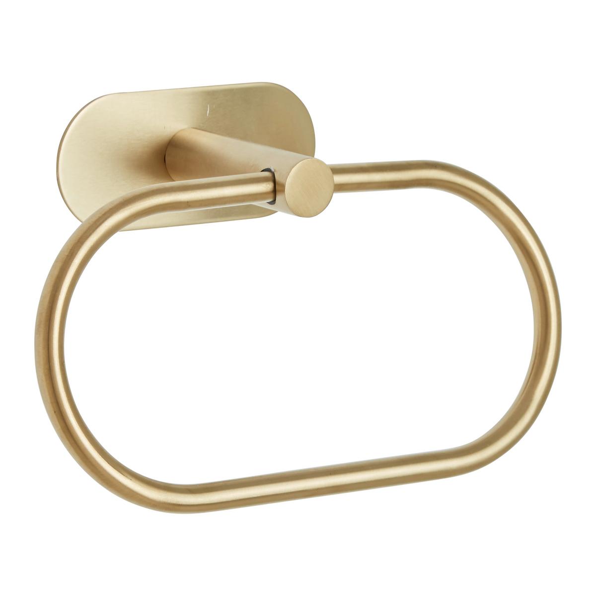 Držák na ručníky OREA GOLD MATT - barvy zlata, Lifestyle, kov (20,5/12,5/7,5cm) - Mömax