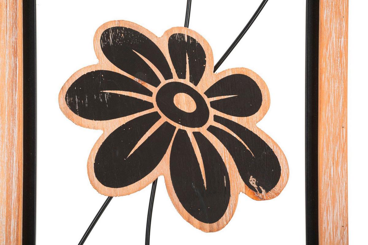 Wanddeko Koman Nautrfarben, Schwarz B: 26 Cm - Schwarz/Naturfarben, Basics, Holzwerkstoff/Metall (26/60/2,5cm)