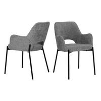 ARMLEHNSTUHL-SET Schwarz/Grau 2-teilig - Schwarz/Grau, MODERN, Textil/Metall (60,5/84/56cm) - MID.YOU