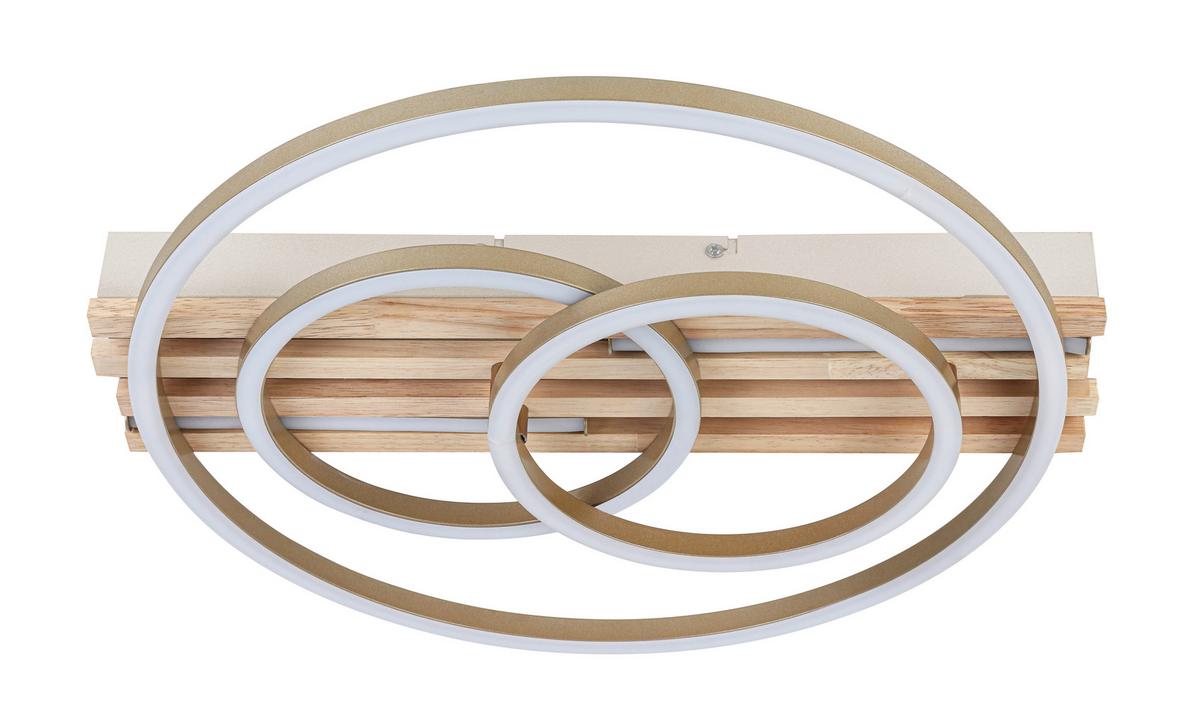 LED-DECKENLEUCHTE CELAL - Champagner/Eichefarben, Basics, Holzwerkstoff/Kunststoff (42/40/7cm) - Luca Bessoni