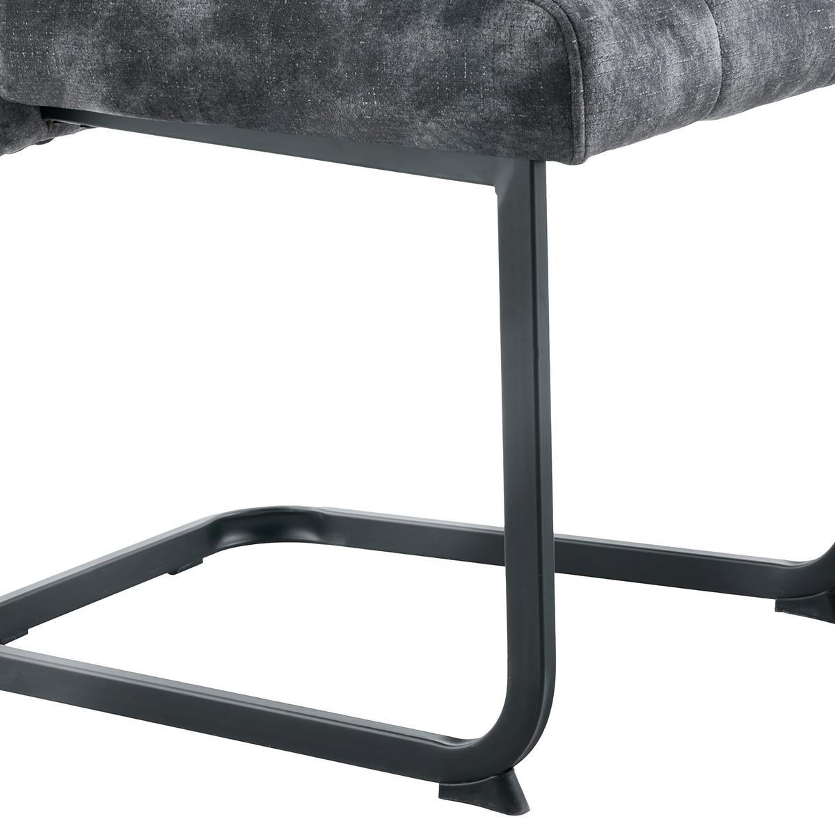 Stolička EMILIA antracitová - čierna/antracitová, Konventionell, kov/textil (43/95/61cm)