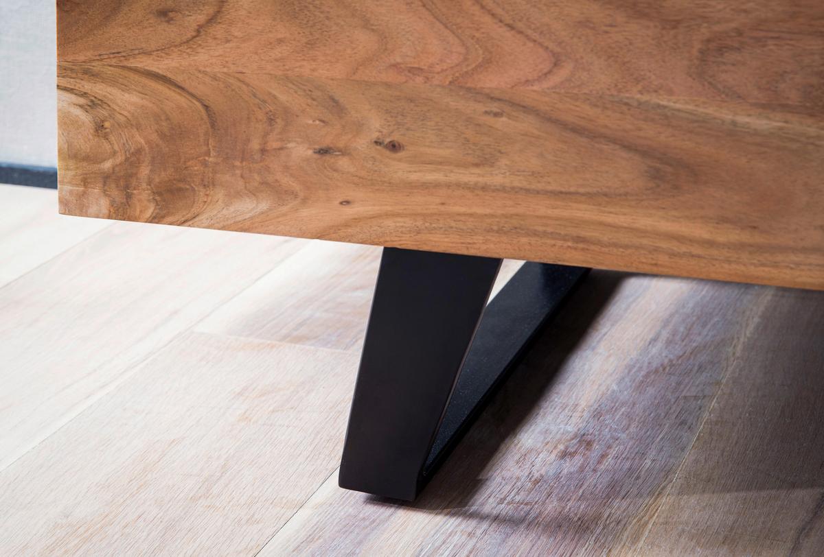 Lowboard Schwarz, Akaziefarben L: 140cm - Schwarz/Akaziefarben, Design, Holz (140/50/40cm) - MID.YOU