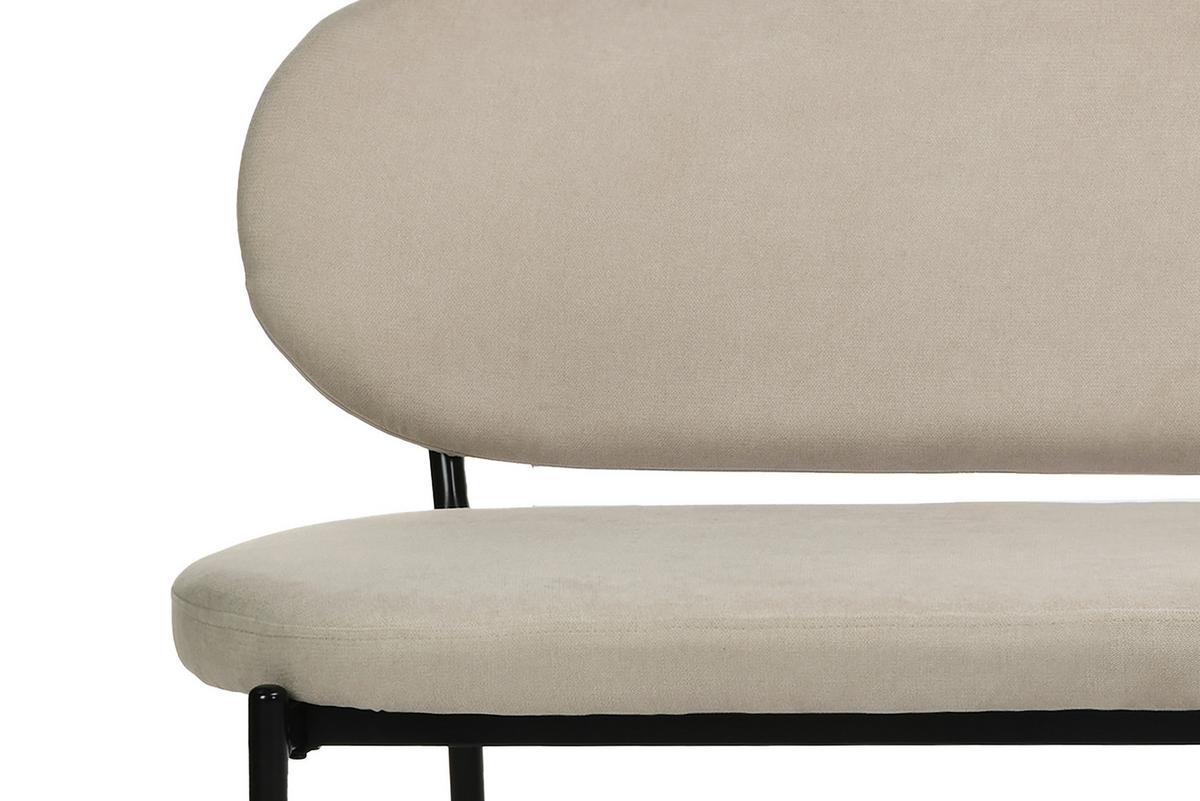 Sitzbank Jersey Schwarz, Taupe B: 160 cm - Taupe/Schwarz, Design, Textil/Metall (160/82/62cm) - MID.YOU
