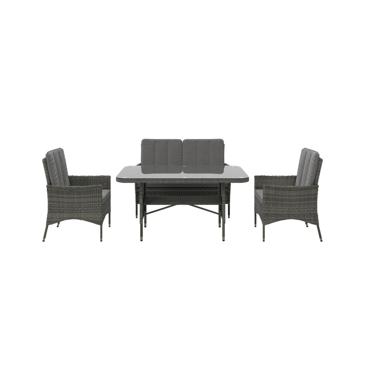 Lounge-garnitúra Verona - szürke, Modern, műanyag/Üveg - Beldano