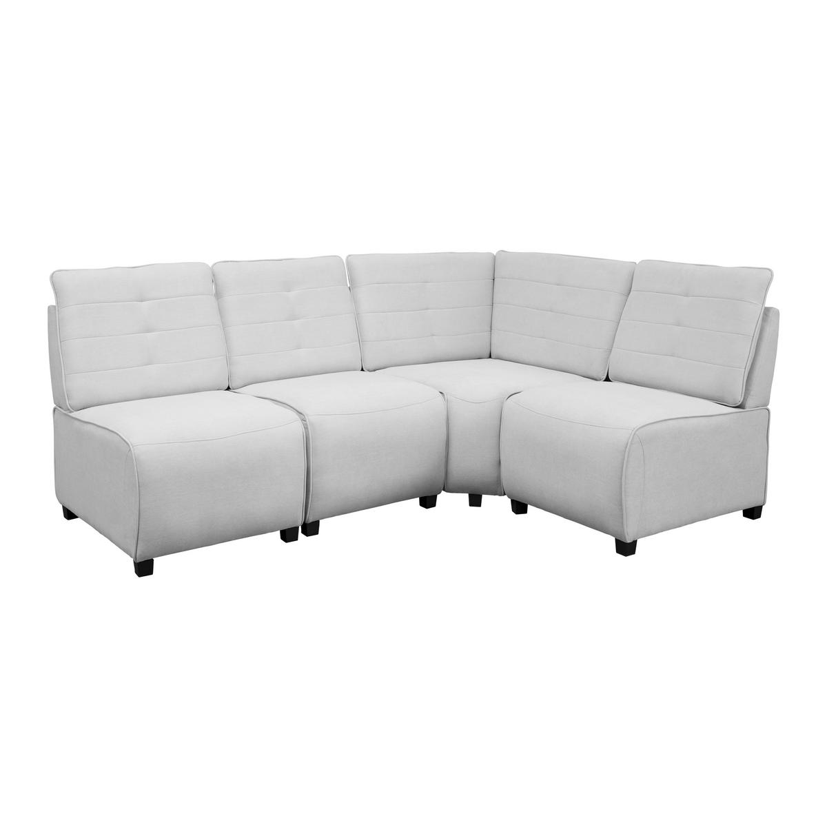 Malá rohová sedačka VICTORIE, světle šedá - černá/světle šedá, Moderní, dřevo/textil (215/154/90cm) - Bessagi Home