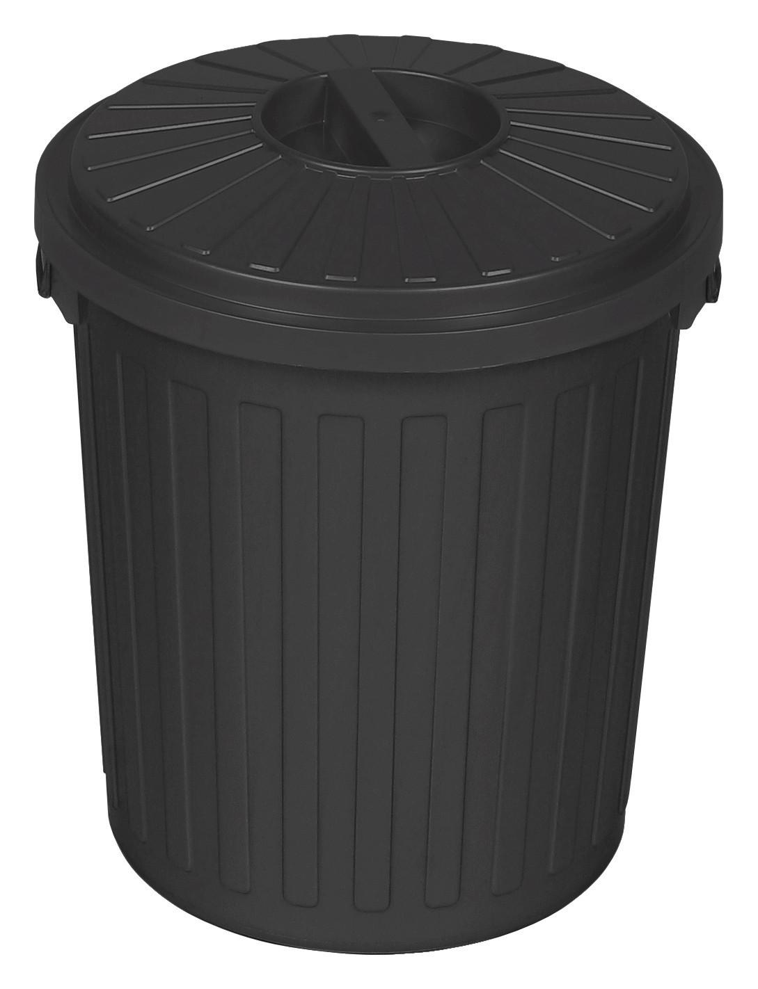 Mülleimer Mini Tonne + Deckel 7 L Kunststoff Graphit - Graphitfarben, KONVENTIONELL, Kunststoff (24/29cm)