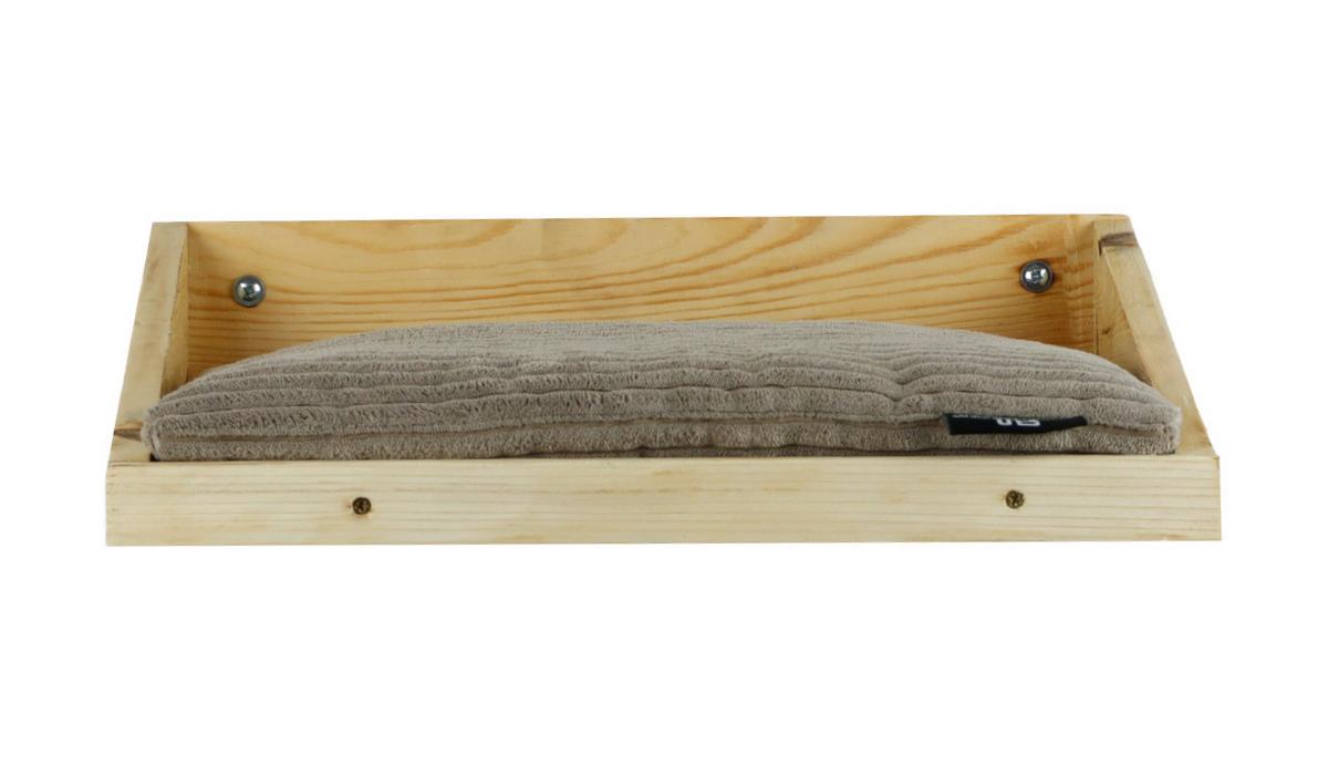 Katzen-hängesessel Mulde Natur Bezug: Hellbraun, L: 40 Cm - Hellbraun/Kieferfarben, Basics, Holz/Textil (40/28/15cm)