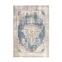 Flachwebteppich Blau, Creme Vintage 8400, BxL: 140x200 cm - Blau/Creme, KONVENTIONELL, Textil (140/200cm)