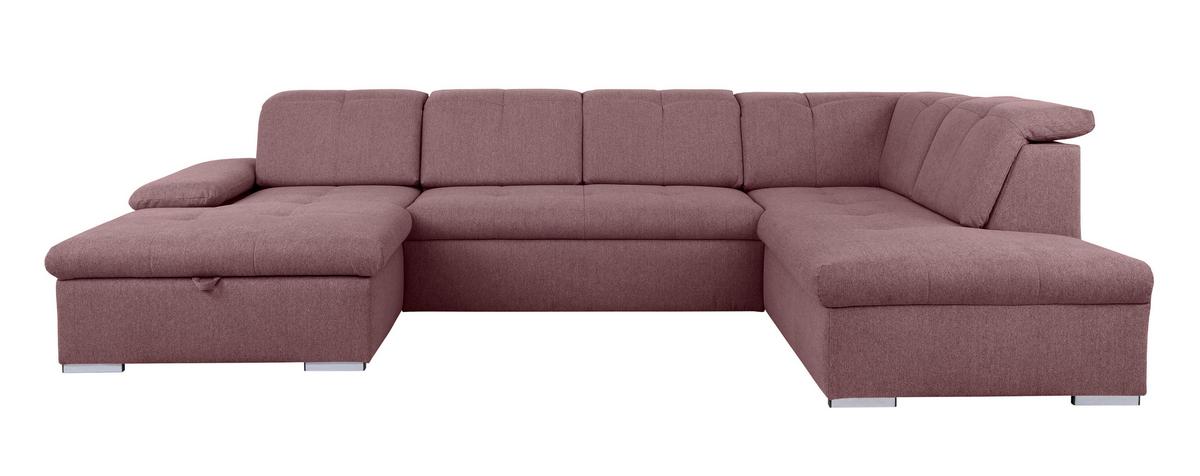 Wohnlandschaft Beere U: 173x328x215 Cm - Beere/Grau, Design, Textil (173/328/215cm) - MID.YOU