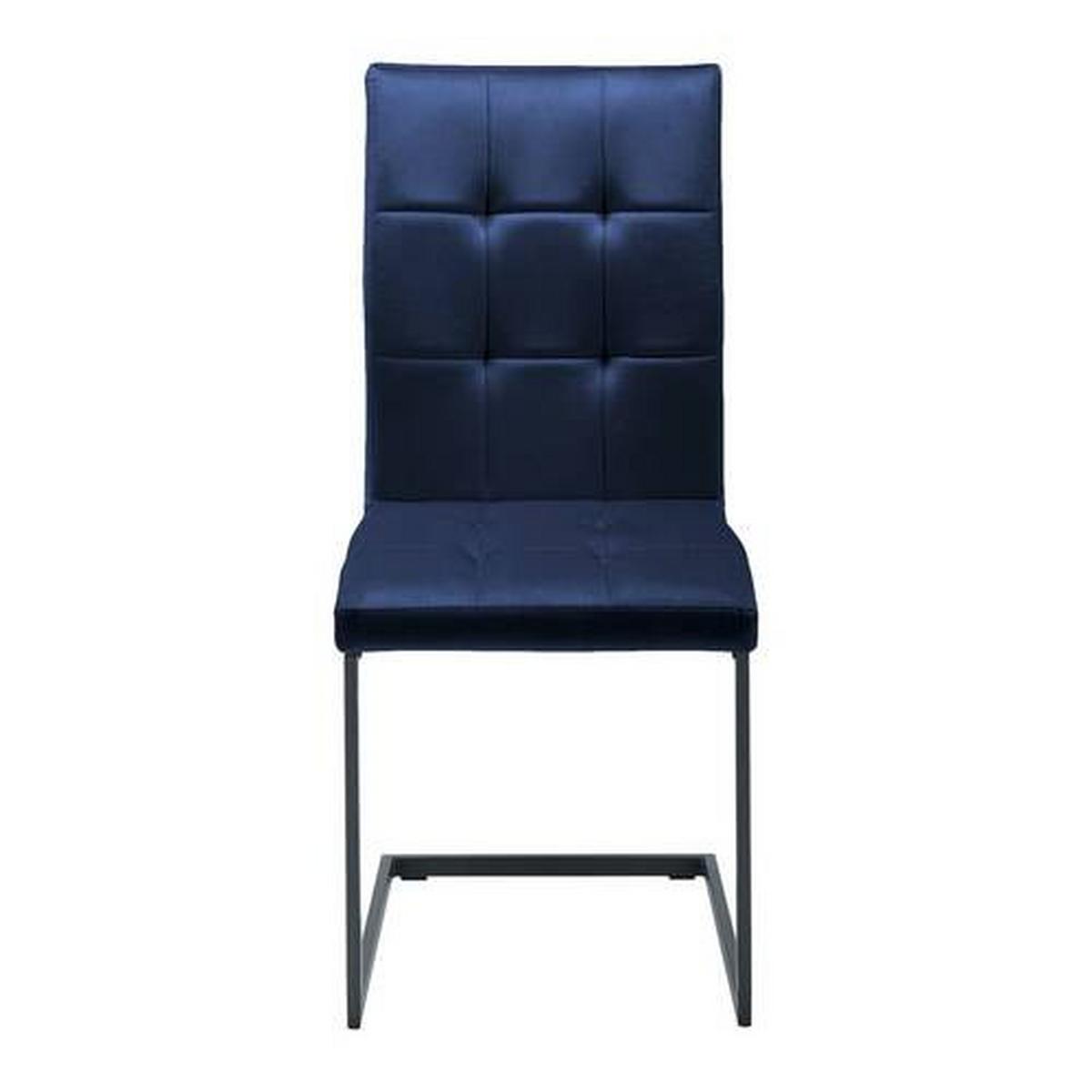 Dvoudílna sada židlí MELA tmavěmodrá - černá/tmavě modrá, Moderní, kov/textil (44/95/60cm) - PBJ