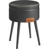 Hocker Braun, Schwarz B: 32 cm - Creme/Schwarz, Trend, Holzwerkstoff/Textil (32/44/32cm) - MID.YOU