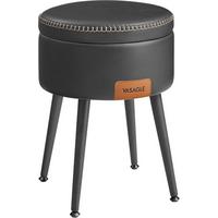 Hocker Braun, Schwarz B: 32 cm - Creme/Schwarz, Trend, Holzwerkstoff/Textil (32/44/32cm) - MID.YOU