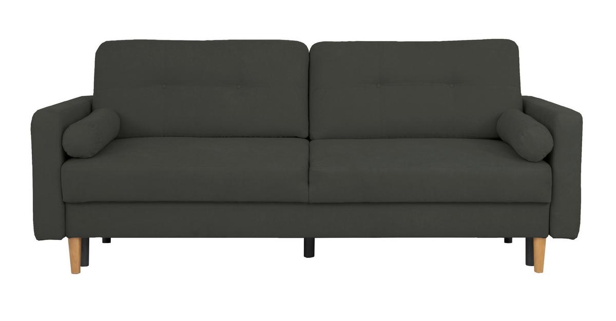 Schlafsofa Noret, Schwarz B: 222 Cm - Buchefarben/Schwarz, Design, Textil (222/93/99cm) - MID.YOU