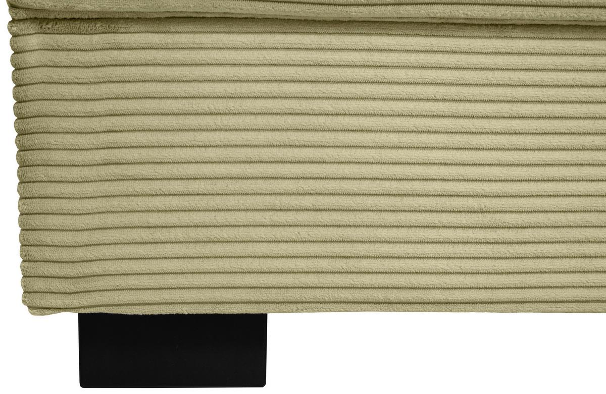 Souprava U MALTE, levá, světle zelený manšestr - černá/světle zelená, Moderní, textil/plast (178/305/155cm) - Based
