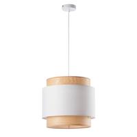 Hängeleuchte Legno Weiß Sandfarben L: 36 Cm - Sandfarben/Weiß, Basics, Holz/Textil (36/36/130cm)